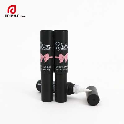 Bowknot Printing Empty Black Plastic Nail Polish Tube with Matte Cap