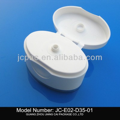 diameter 35mm plastic oval flip top cap for tube