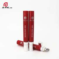 Silver Hot Stamping Cherry Red Eye Cream PE Tube with Metal Applic